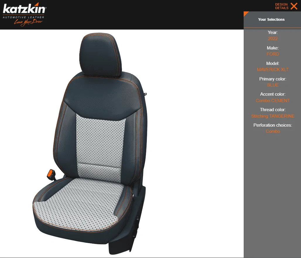 Ford Maverick Katzkin Leather Seat Covers for Maverick 1640062401710