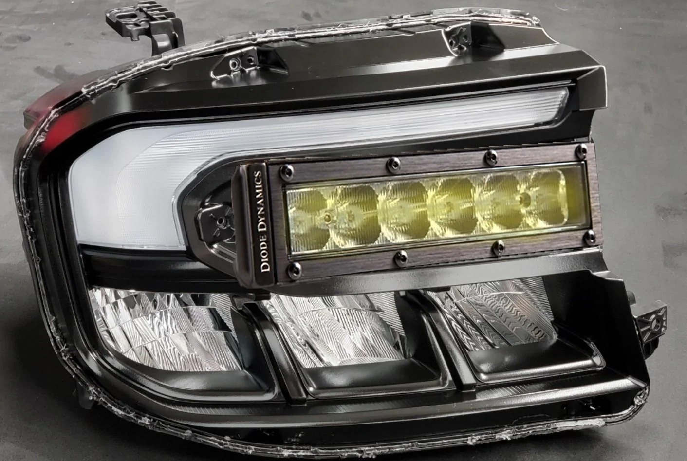 Ford Maverick Custom Maverick Lariat headlights with switchback DRL fog mockup 2