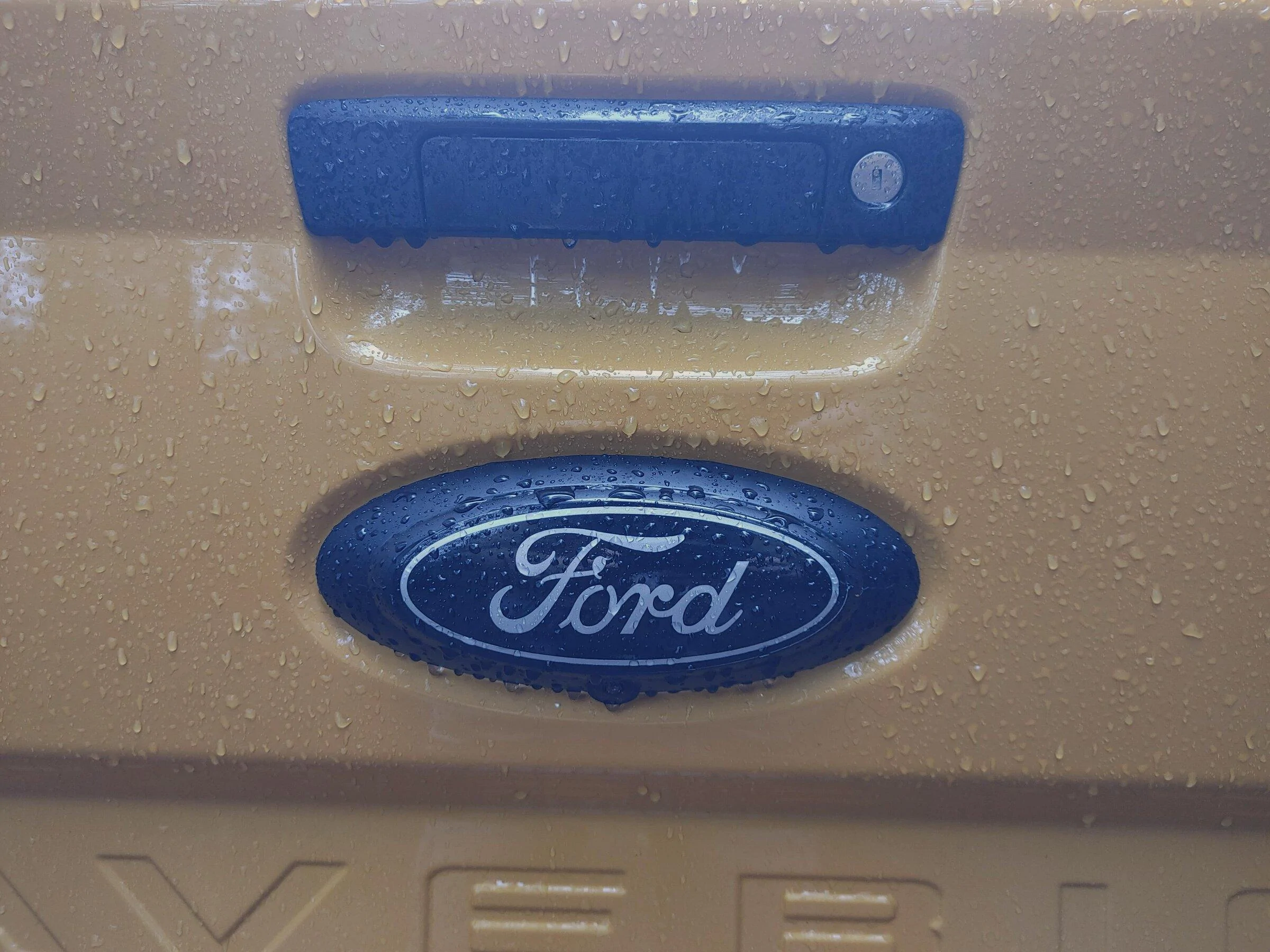 Ford Maverick Alto Blue with matte black tailgate letters RearBlackOval