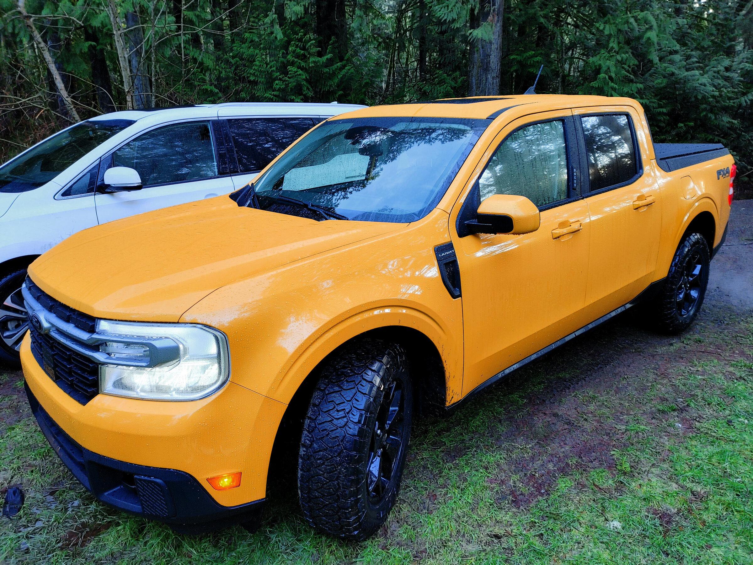 Ford Maverick 245/65-17 MAXXIS RAZR AT's on my Cyber Orange Lariat Maverick 2456517FL