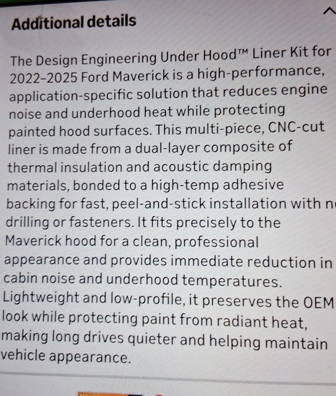 Ford Maverick Unhood Insulation 9558