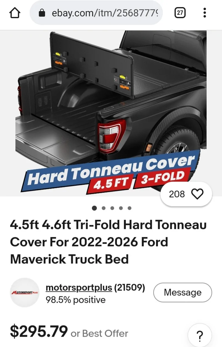 Ford Maverick Home-Made Bifold "Firm" Cover 20260416_114515