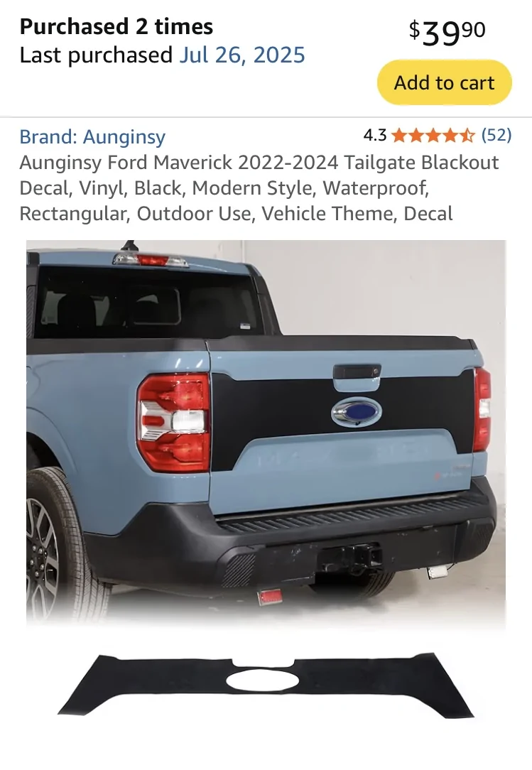 Ford Maverick Tailgate 'blackout' decal in a smoke tint? IMG_1008