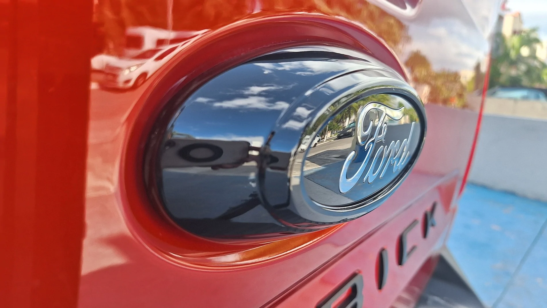 Ford Maverick Blacked-out Lariat side emblem. 20260216_152253
