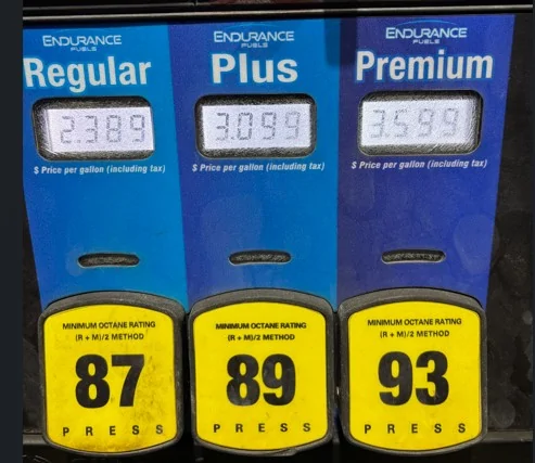 Ford Maverick No 91 octane fuel in my area Gas price 12252025