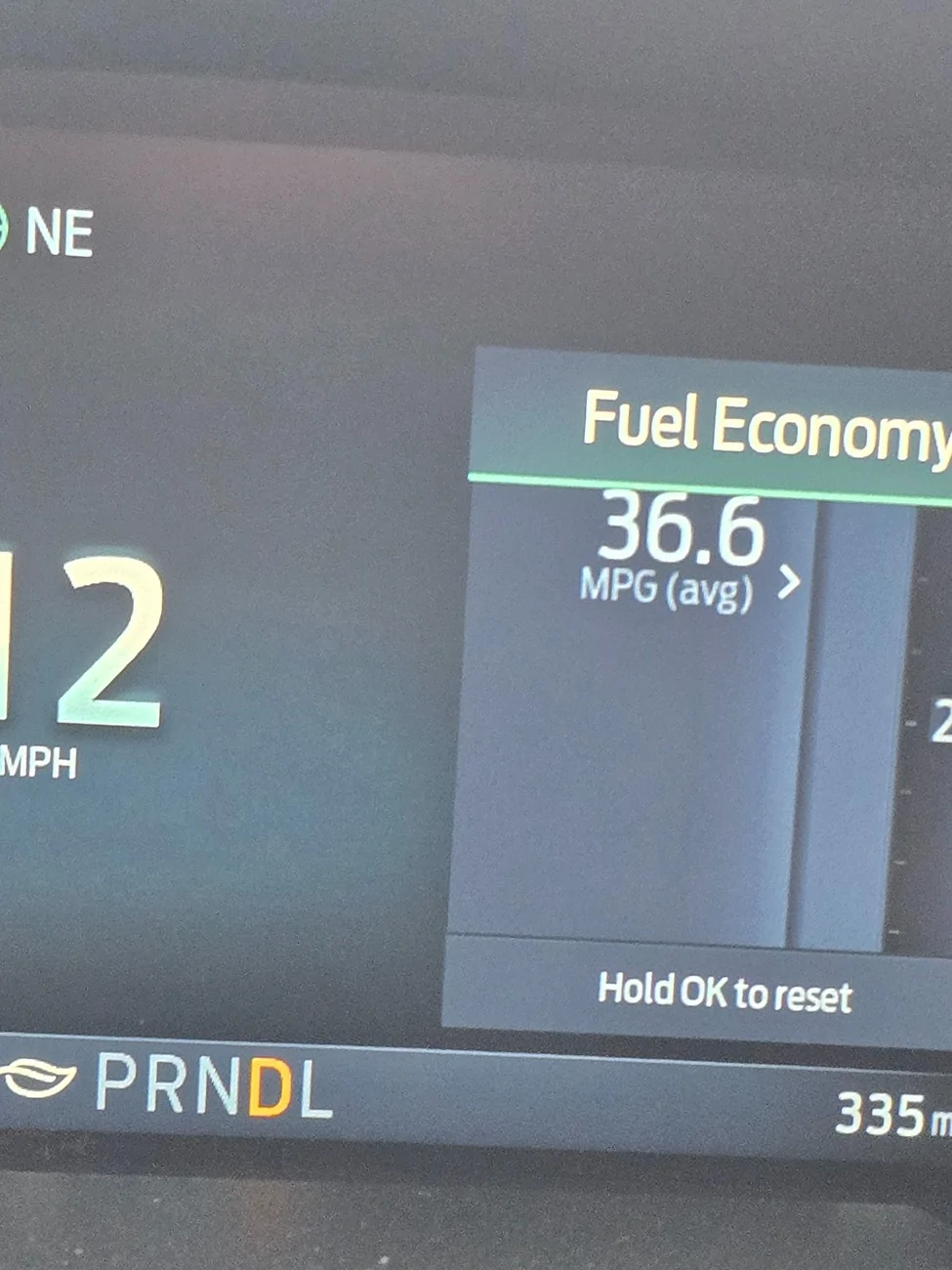Ford Maverick On screen mpg indicator - how to reset? 20260428_114107