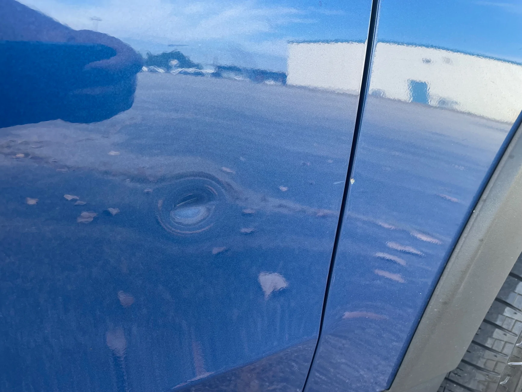 Ford Maverick Baseball size hail vs maverick tremor Door dent 08232025
