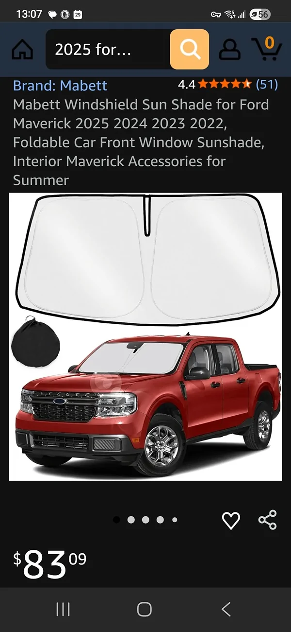Ford Maverick Windshield sun shade - is the Ford one worth the $$? Screenshot_20260429_130738_DuckDuckGo