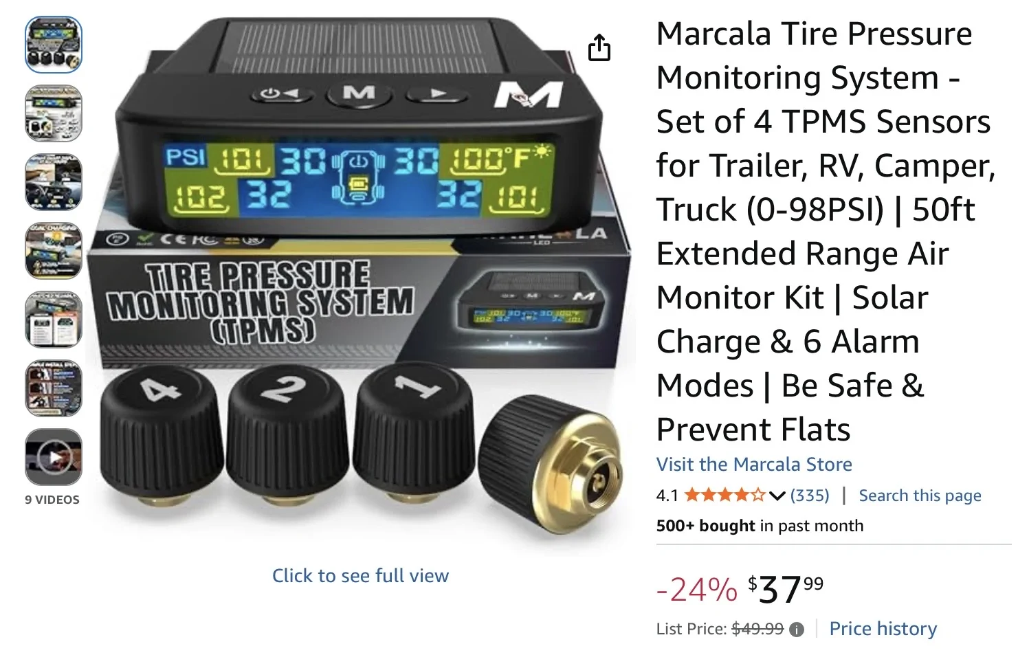 Ford Maverick Solar powered TPMS to monitor Maverick tires while flat towing IMG_6803