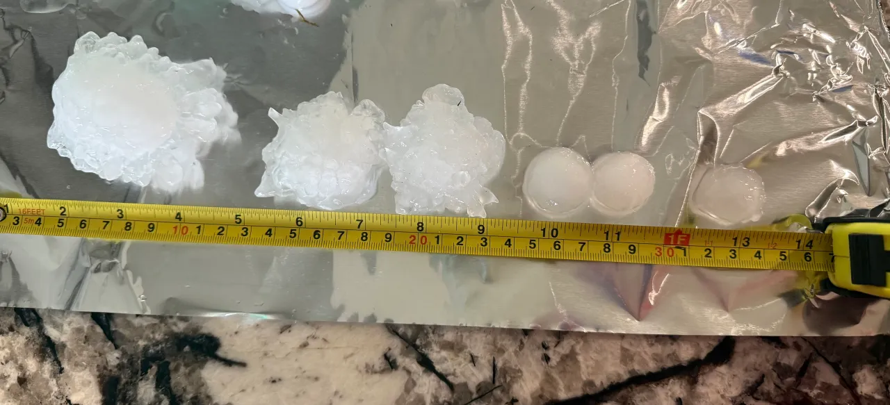 Ford Maverick Baseball size hail vs maverick tremor IMG_7198