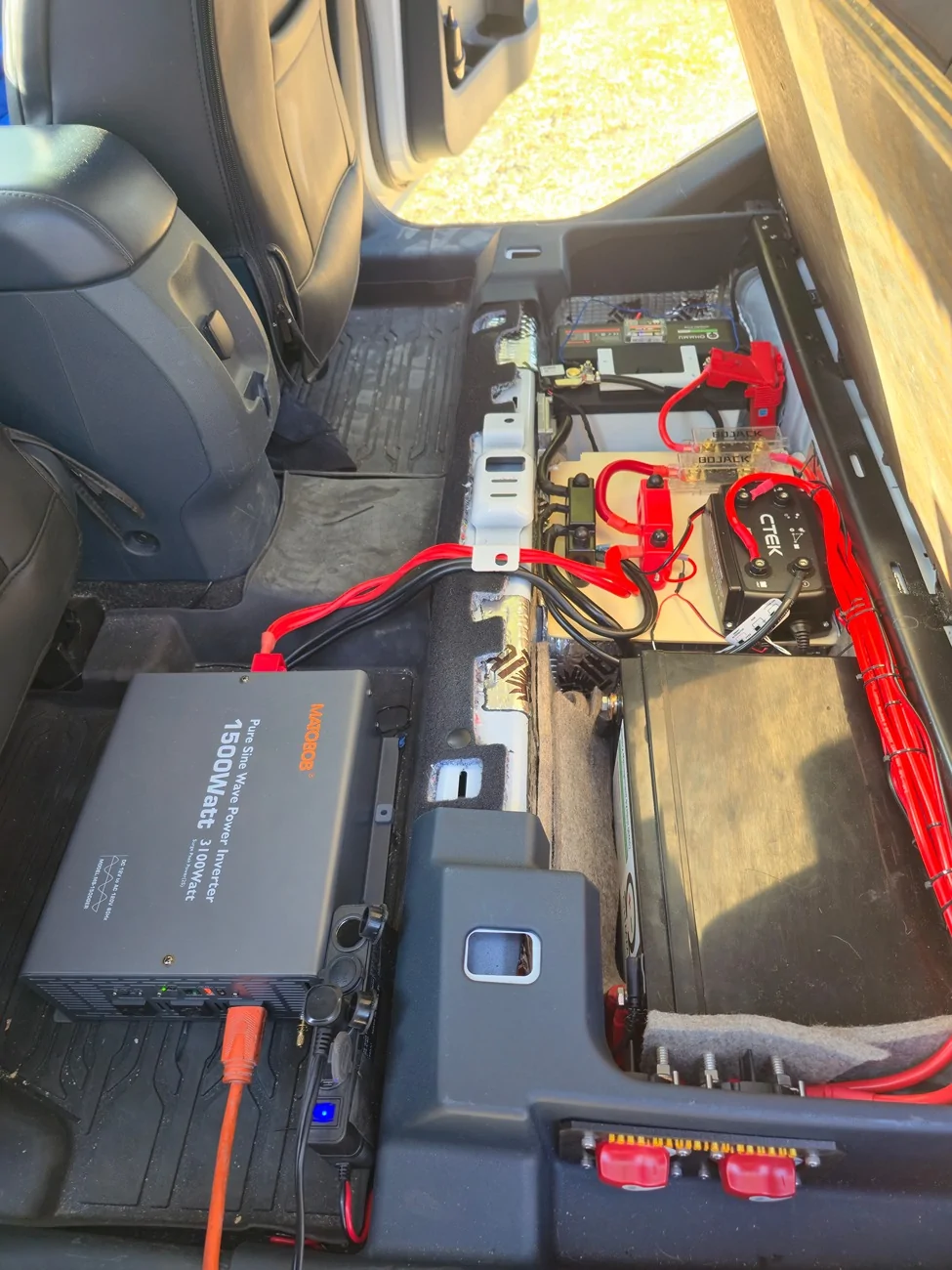 Ford Maverick Interior Power Setup(PHOTOS/VIDEOS): Ohmmu Batteries, CTEK D250SE, Inverter & Under-Seat Layout 20260426_175027