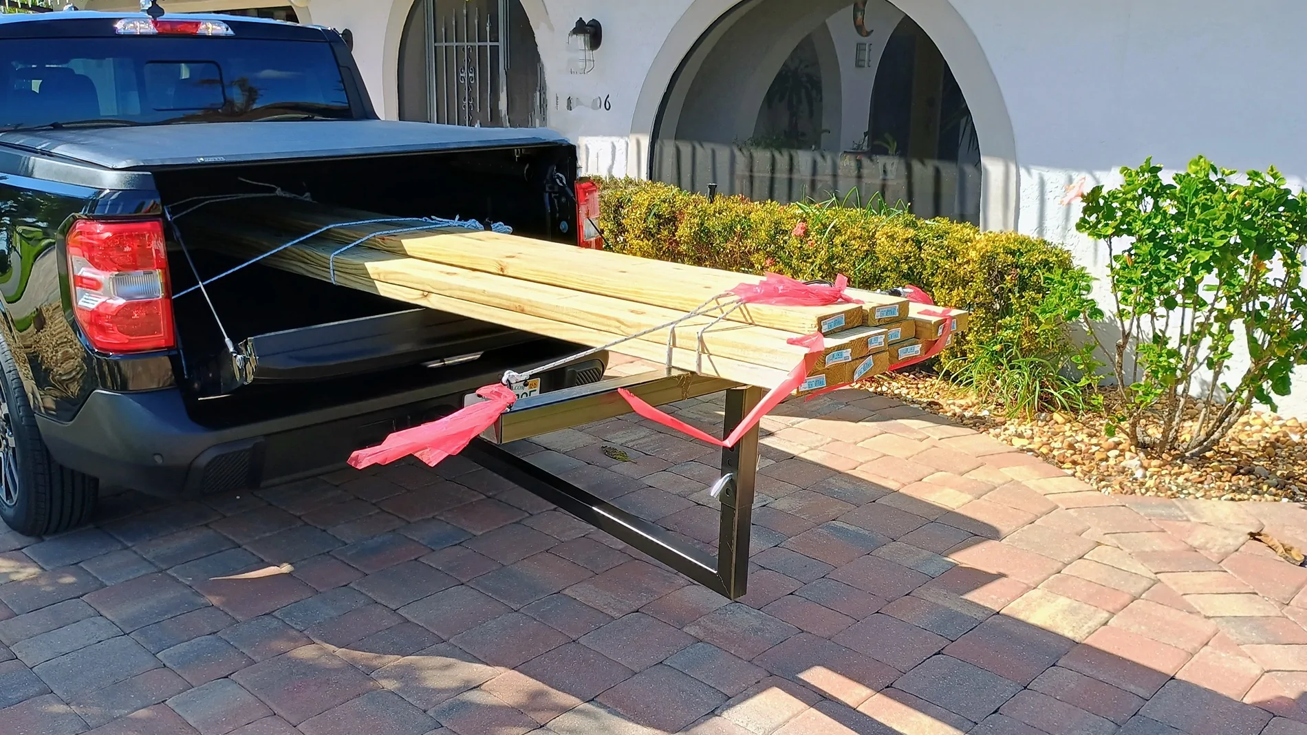 Ford Maverick Loaded hybrid! 12' long piece lumber ~1200lbs Lumber with hitch extender