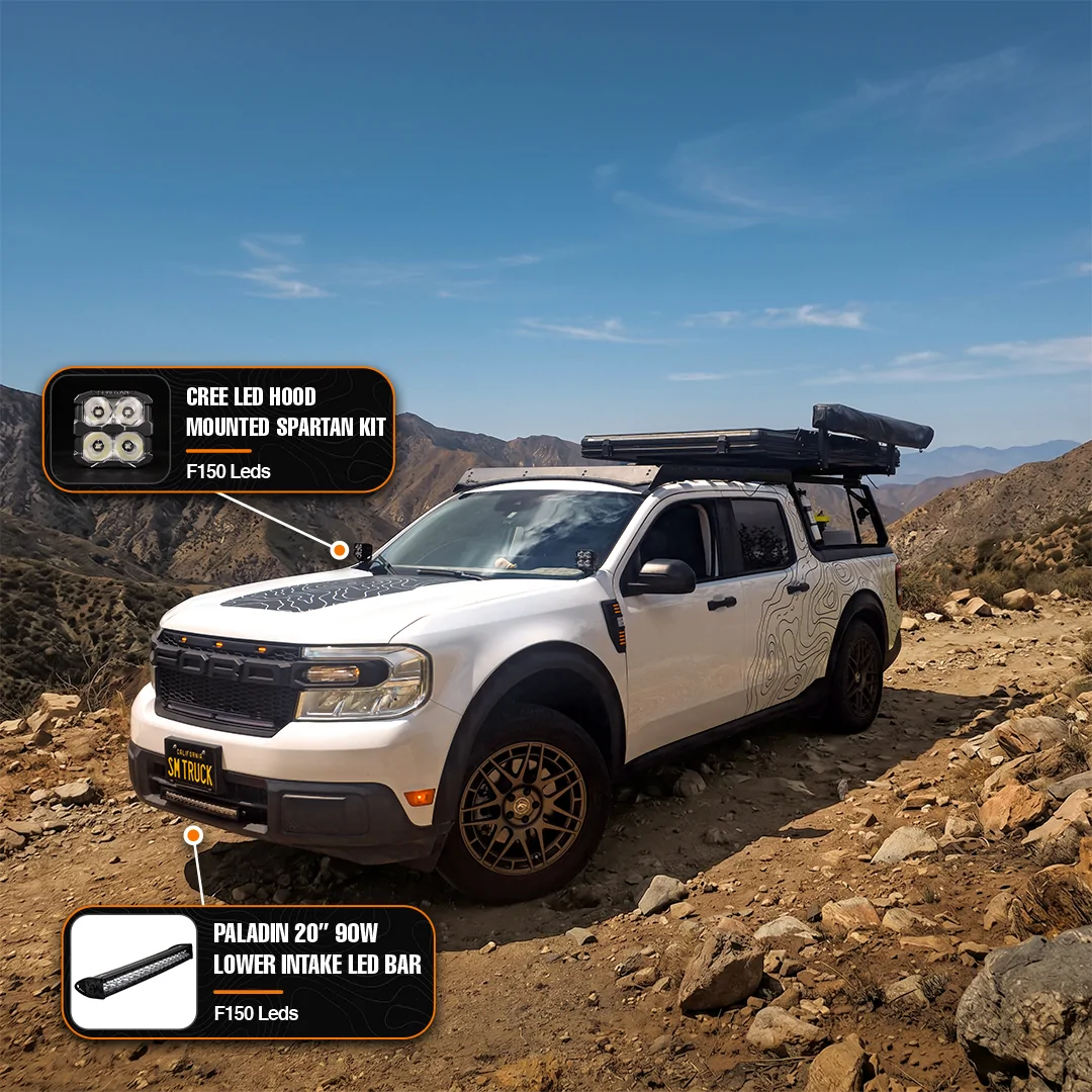 Ford Maverick WOW! Imbedded Light Bar by F150LEDs! (Curved Lower Intake LED Bar Wireless) F150 LED Front End