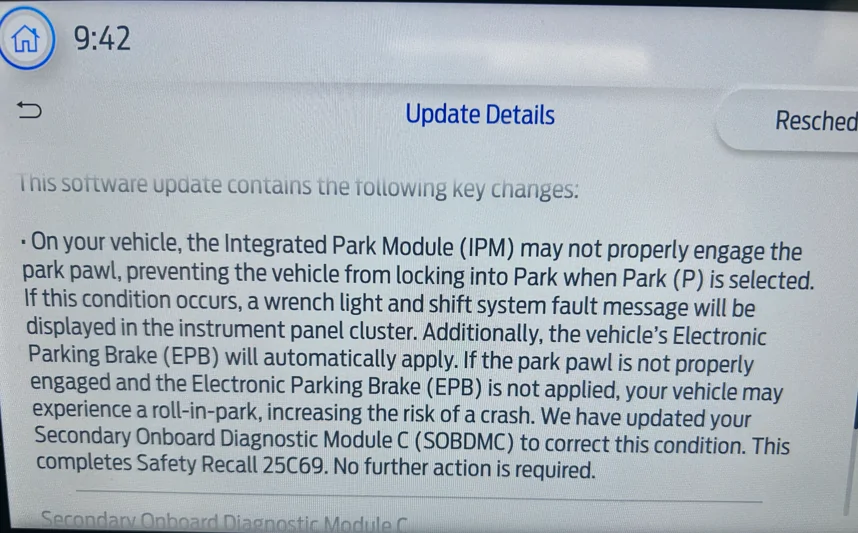 Ford Maverick Over the Air Software Update: Safety Recall 25C69 Integrated Park Module 1778274439914-p1
