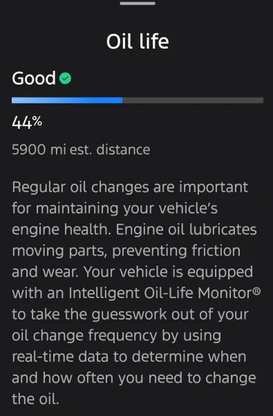 Ford Maverick Longest hybrid oil change interval?!? e21b3641-632d-4ab3-9d6e-fd6061a0d907