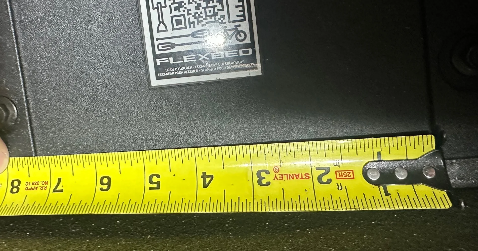 Ford Maverick FlexBed Cubby and Blank Dimensions / Measurements - for DIY IMG_8990