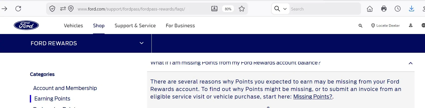 Ford Maverick How long does it take to receive Ford points after a car purchase? Screenshot 2026-05-16 083935