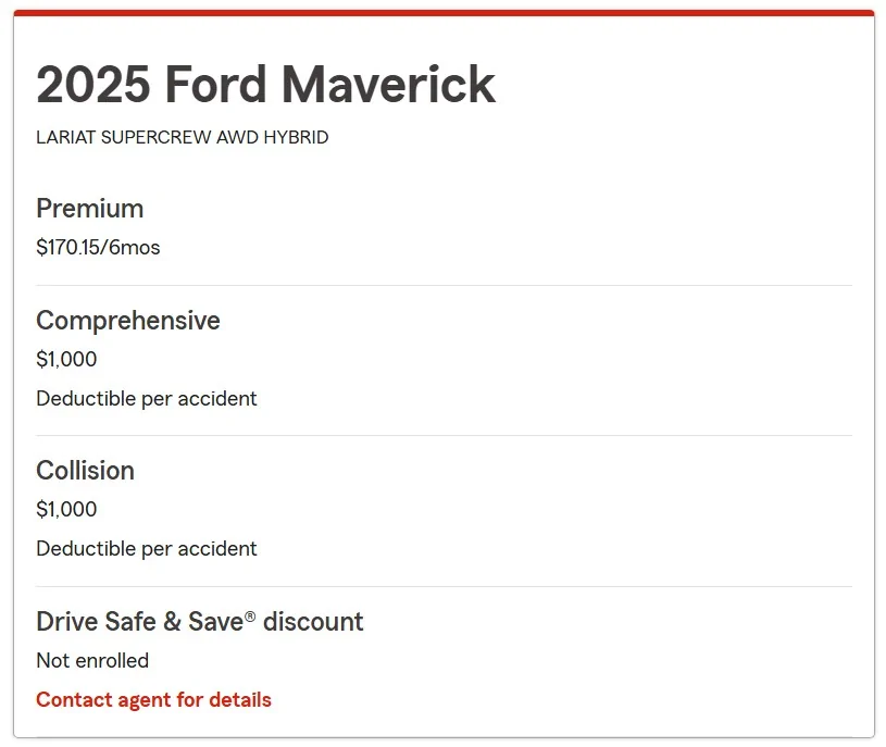 Ford Maverick Very expensive to insure the Maverick Insuranc