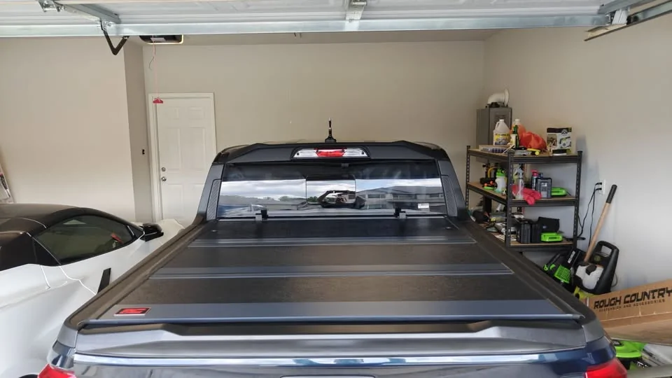 Ford Maverick New Rough Country Hard Tri-Fold Low-Profile Tonneau Cover installed RC H3Fold Tonneau