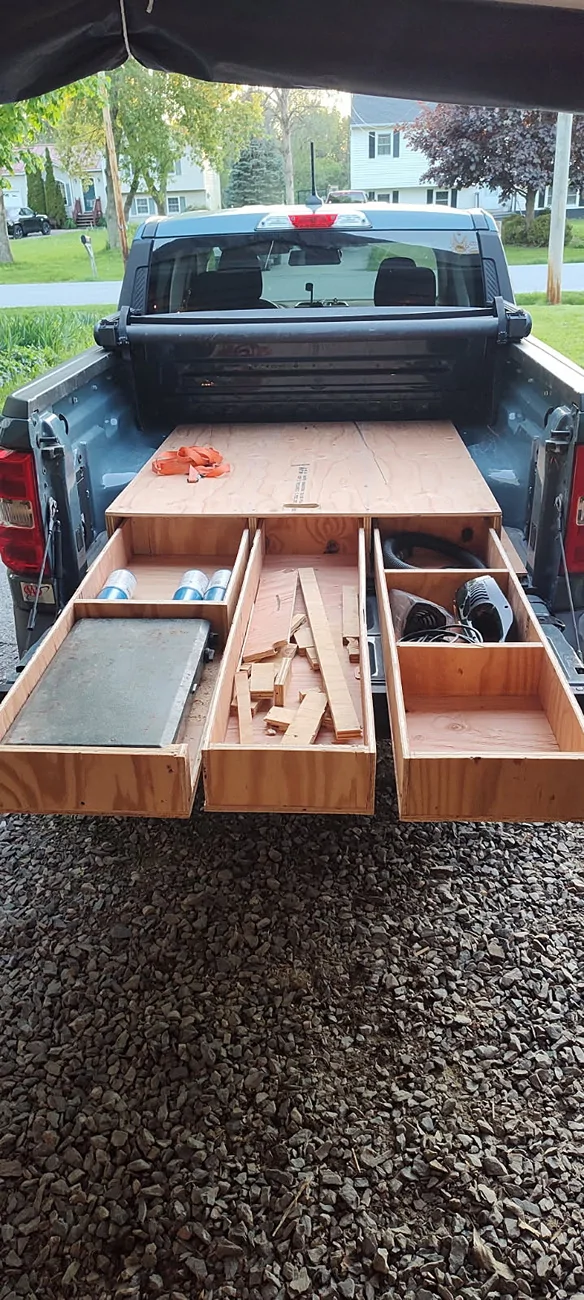 Ford Maverick DIY Truck Bed Drawers Mav bed1