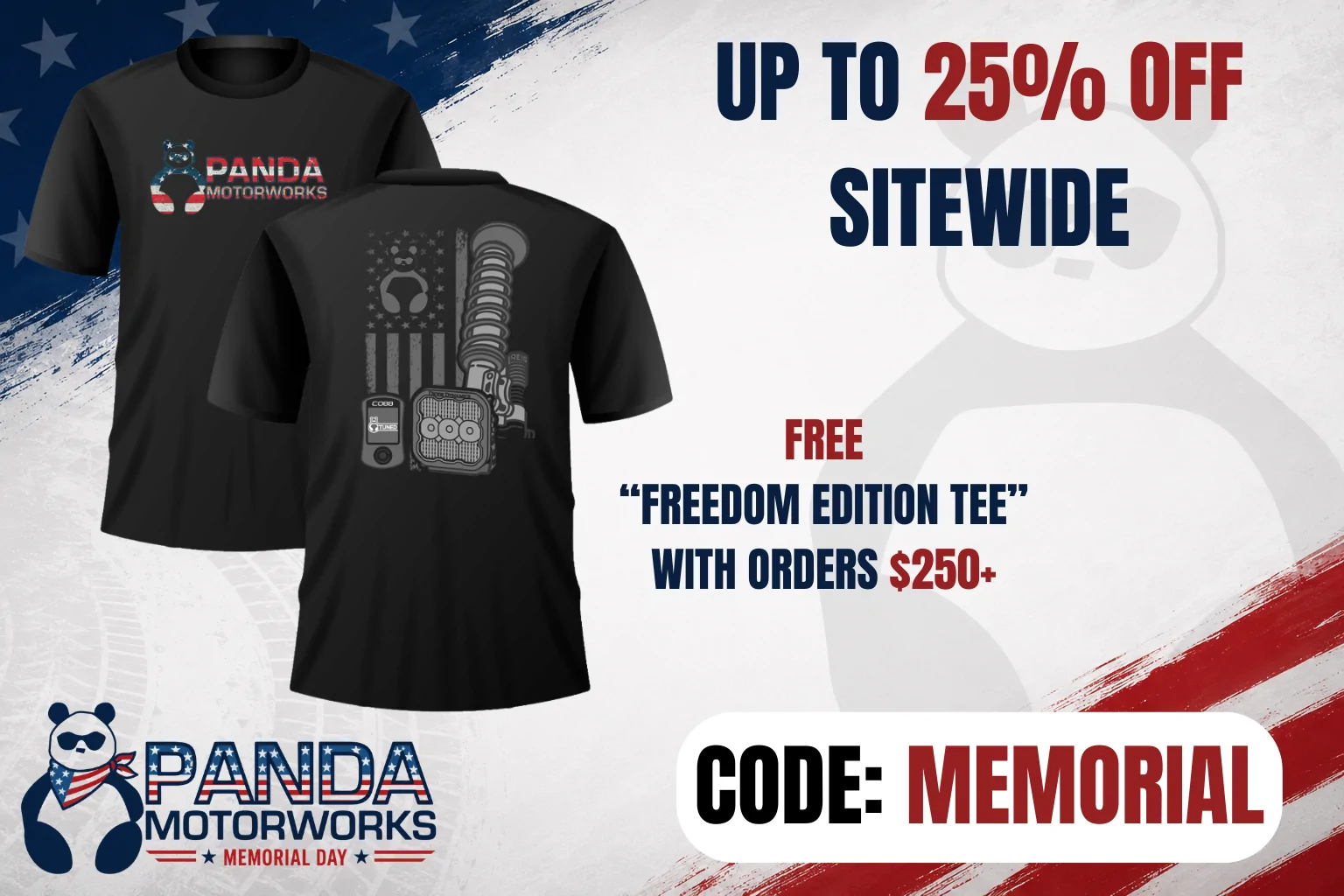 Ford Maverick Up to 25% Off Sitewide | Panda Motorworks Memorial Day Sale 🇺🇸 Memorial Day GFX