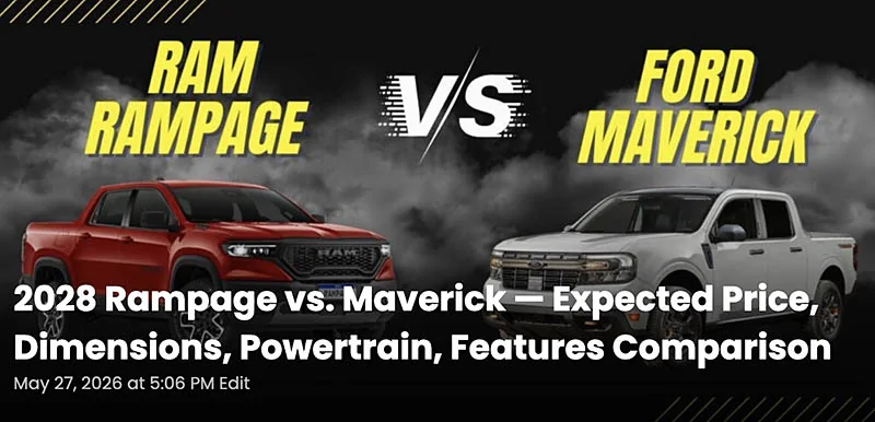 Ford Maverick 🥊 Rampage vs. Maverick -- expected price, size dimensions, powertrain, features comparison {filename} Ford Maverick 🥊 Rampage vs. Maverick -- expected price, size dimensions, powertrain, features comparison {filename}