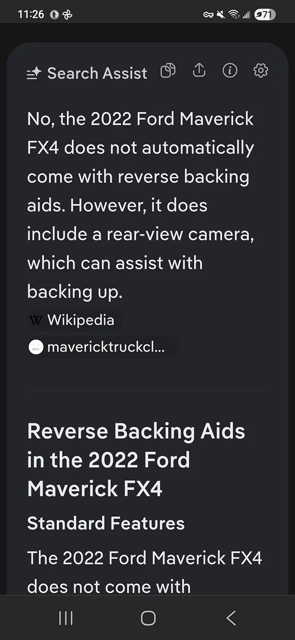 Ford Maverick Parking aid not working Screenshot_20260528_112648_DuckDuckGo