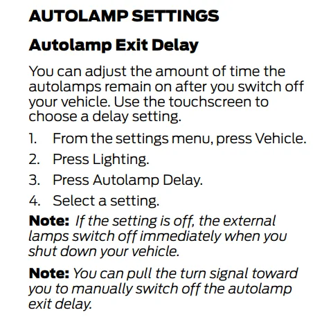 Ford Maverick headlight wiring autolamp exit delay