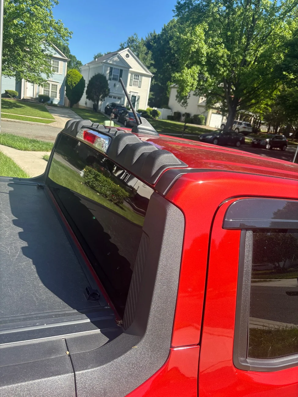 Ford Maverick Rear roof spoiler installed IMG_2130