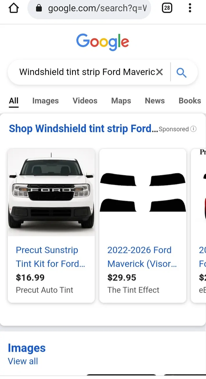 Ford Maverick Upper windshield sun blocking? 20260531_072115