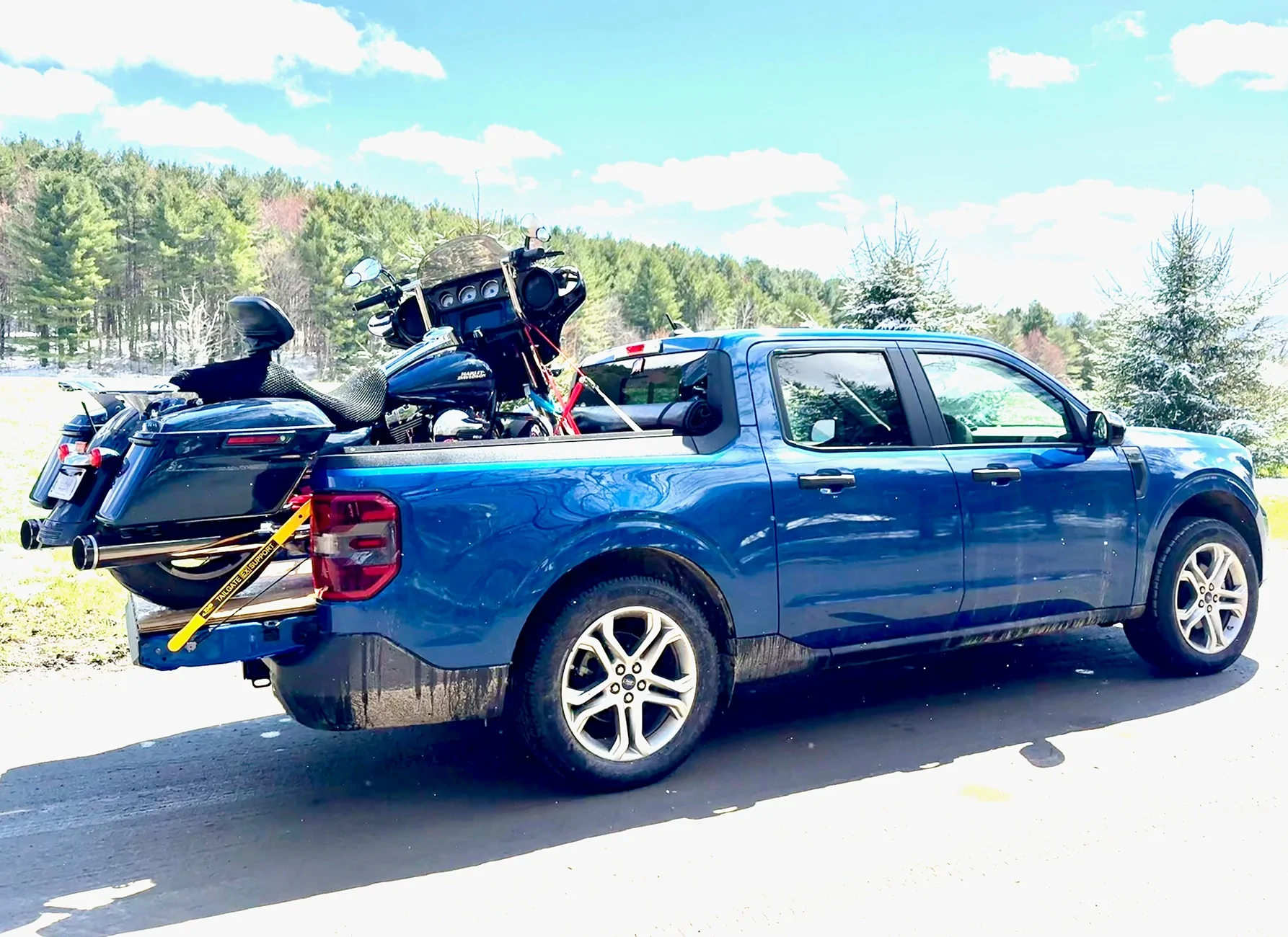 Ford Maverick MPG towing a Harley IMG_2937