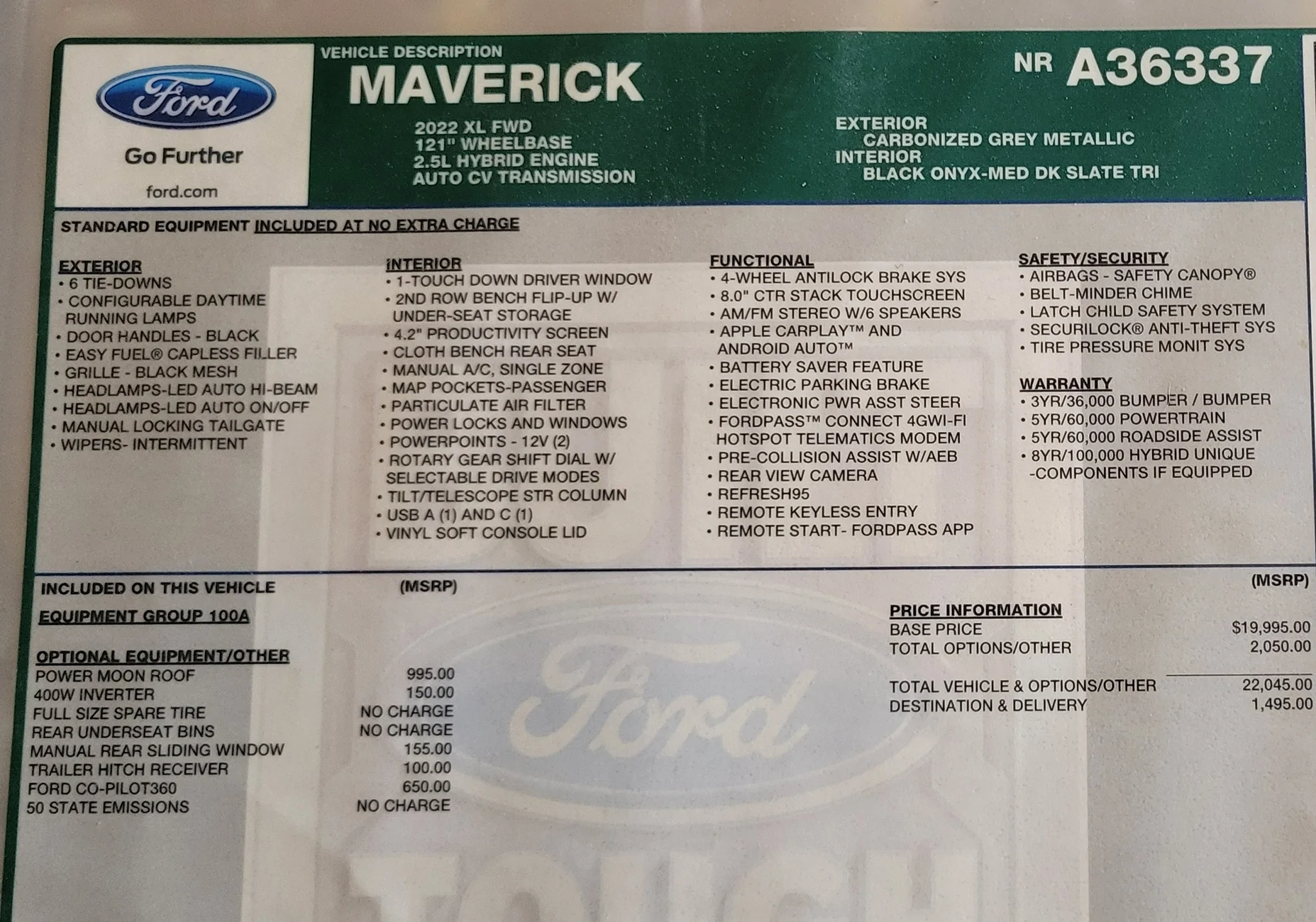 Ford Maverick Full pallet of solar panels 1,056 lbs OptionsList