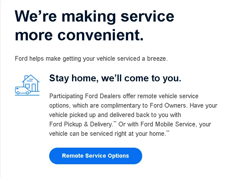 Ford Maverick Now Ford is offering mobile service? fordremot