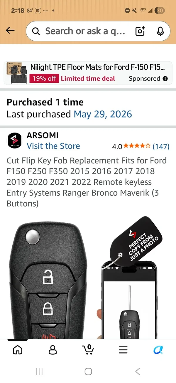 Ford Maverick Cut key and fob,save 100's,$$ Screenshot_20260605_141858_Amazon Shopping