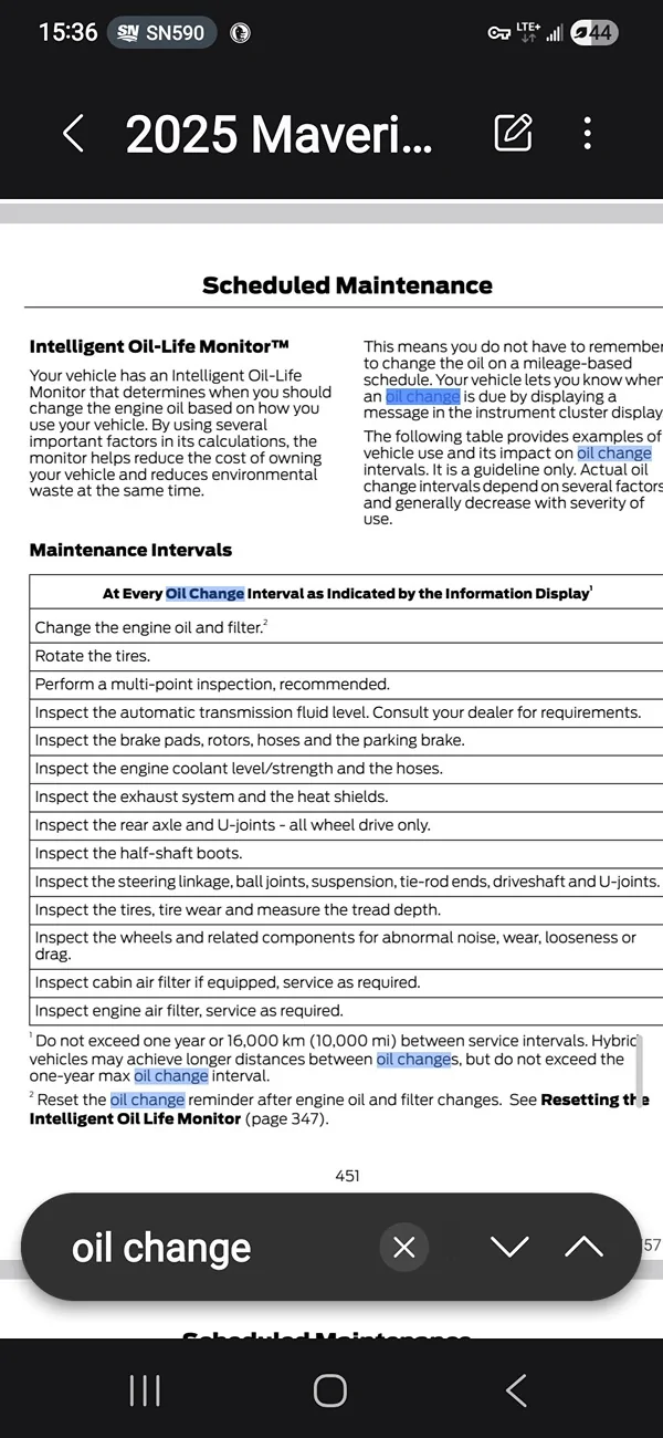 Ford Maverick Change oil light Screenshot_20260606_153638_My Files