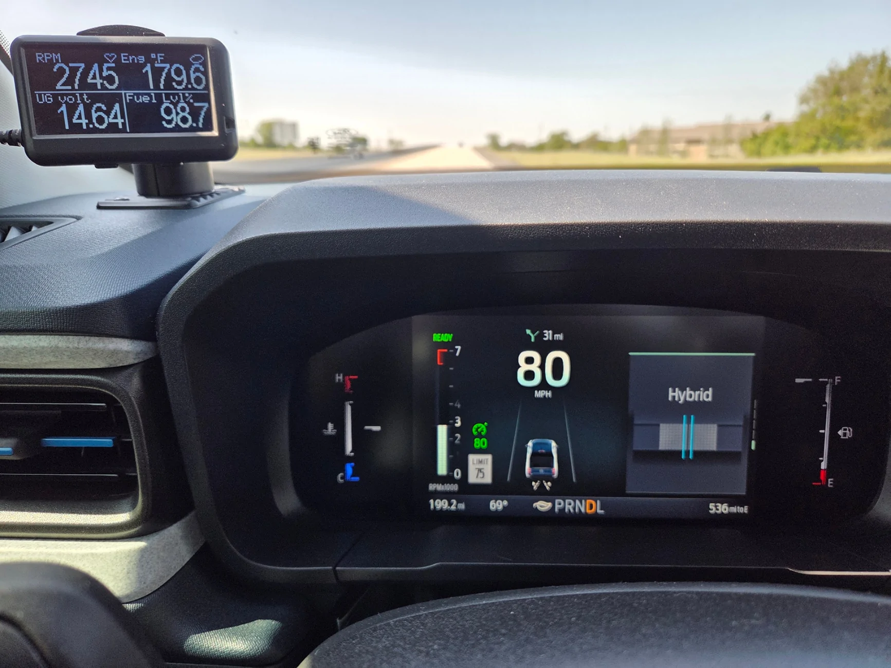 Ford Maverick Engine RPM at 70 mph for Hybrid 20250906_112720