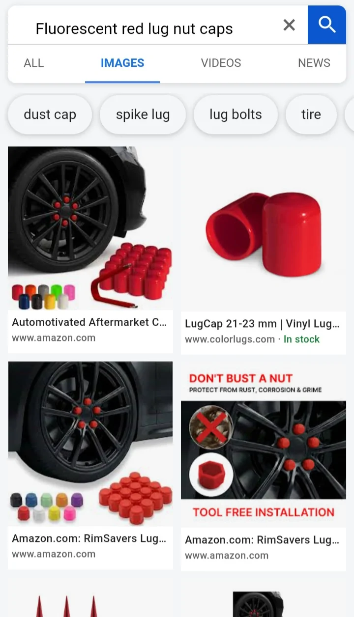 Ford Maverick flourescent red lug nuts 20260608_161929