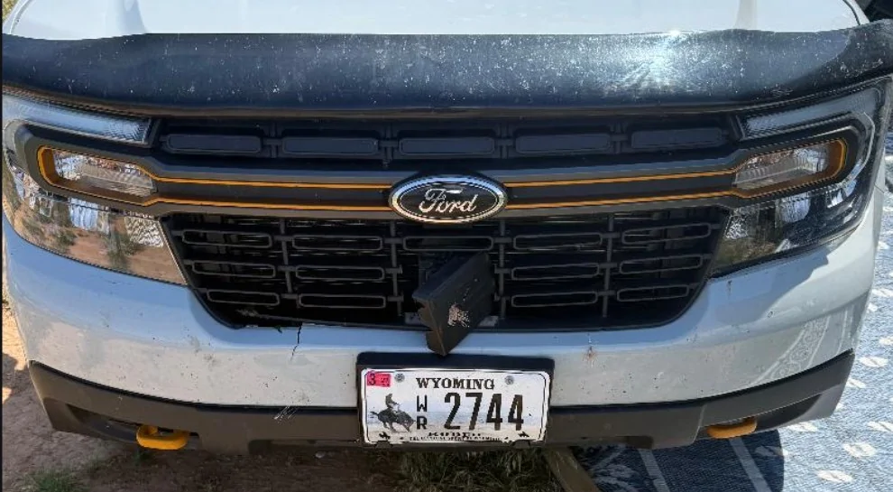 Ford Maverick Maverick Tremor vs Antelope @ 70 MPH mav front