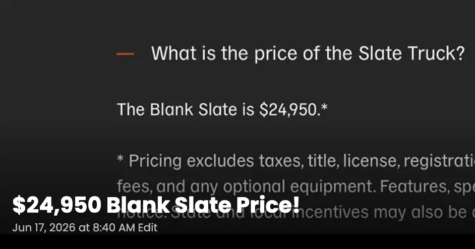 Rivian $24,950 SLATE EV Truck / SUV Info & News {filename}