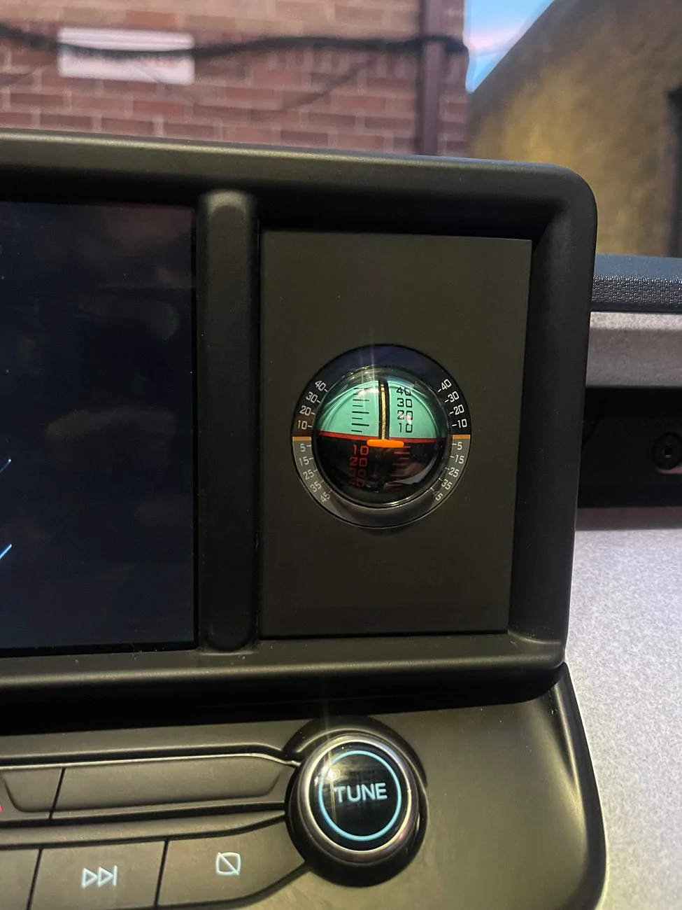 Ford Maverick Custom Inclinometer Cubby Mount IMG_8276