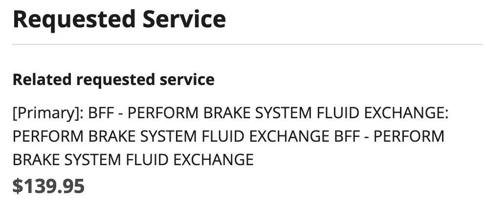 Ford Maverick XLT Hybrid 2023 Brake Fluid Flush at 64,000mi Screenshot 2026-06-18 at 9.45.22 AM