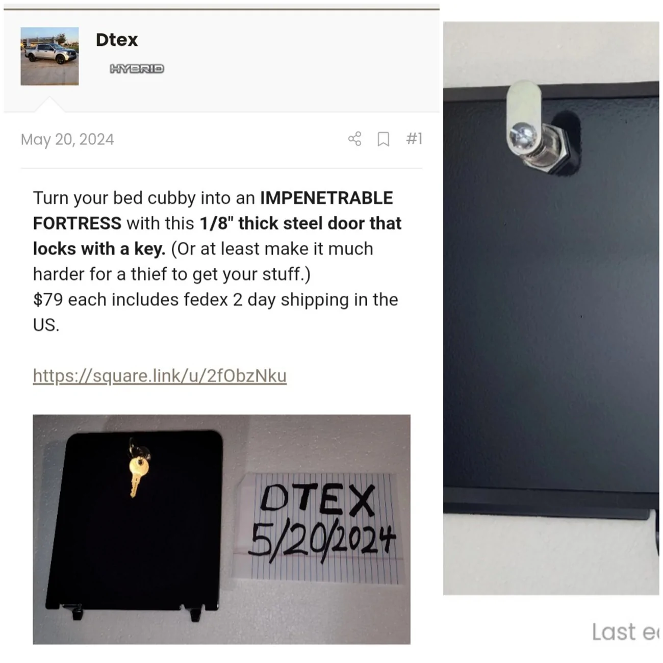 Ford Maverick Has anybody ever had issues with the bed storage cubby geting stolen? 20260622_064927