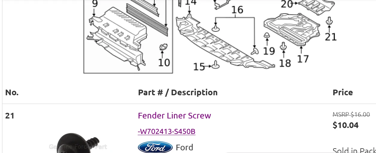 Ford Maverick Loose splash shield flapping and dragging after oil change. Screenshot 2026-06-23 102111