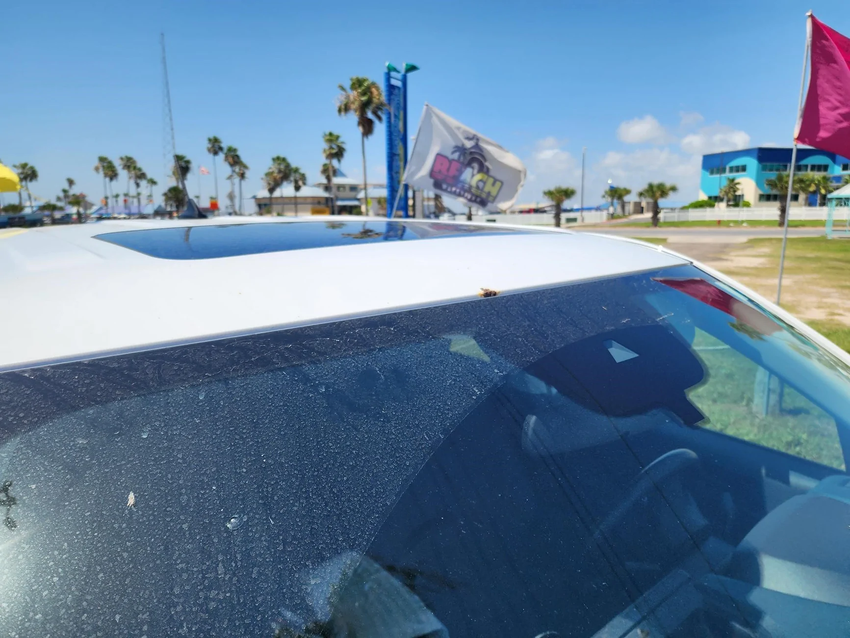 Ford Maverick Rust on roof bordering windshield Mav wide shot