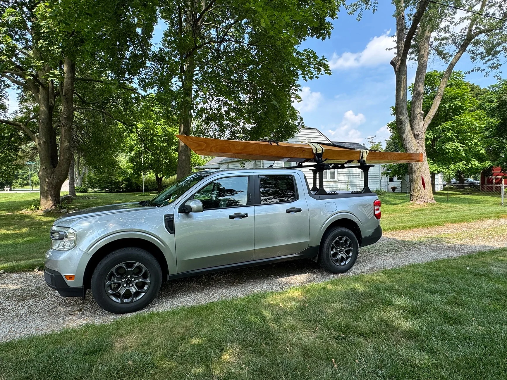 Ford Maverick Kayaks on Elevate Bed Racks IMG_5924