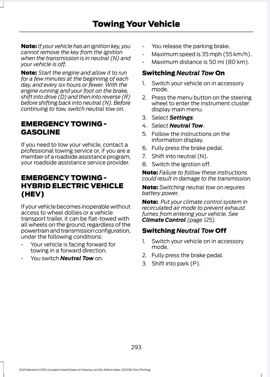 Ford Maverick 6 hour rule when Flat towing for 2025-26 AWD Hybrids & 15 min. wait before starting the engine Screenshot_2026-07-08-08-49-15-59_e2d5b3f32b79de1d45acd1fad96fbb0f