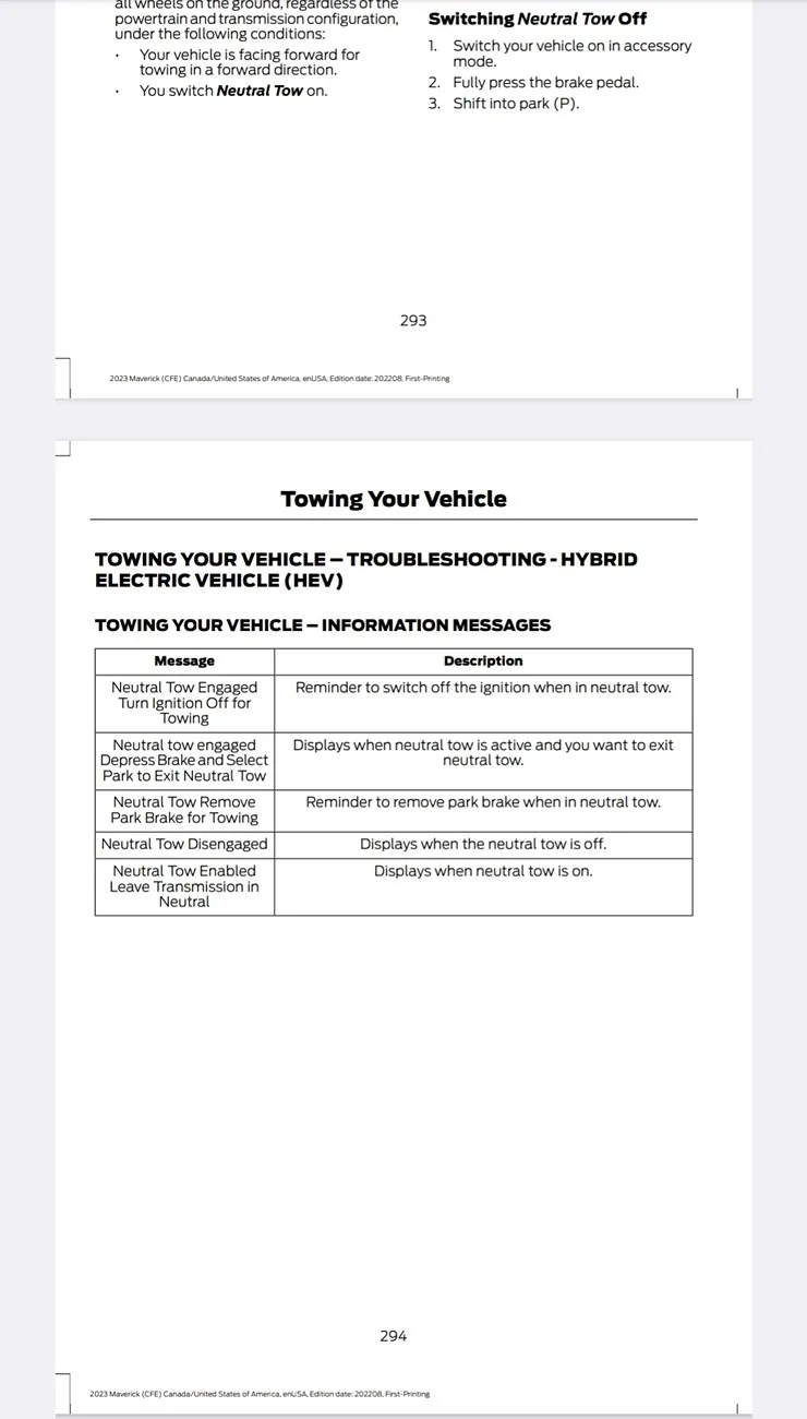 Ford Maverick 6 hour rule when Flat towing for 2025-26 AWD Hybrids & 15 min. wait before starting the engine Screenshot_2026-07-08-09-04-18-73_e2d5b3f32b79de1d45acd1fad96fbb0f
