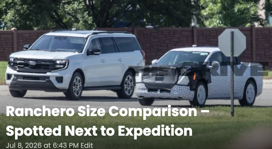 Ford Maverick Ford Ranchero Midsize EV Pickup - News & Info Screenshot 2026-07-09 at 9.44.26 AM