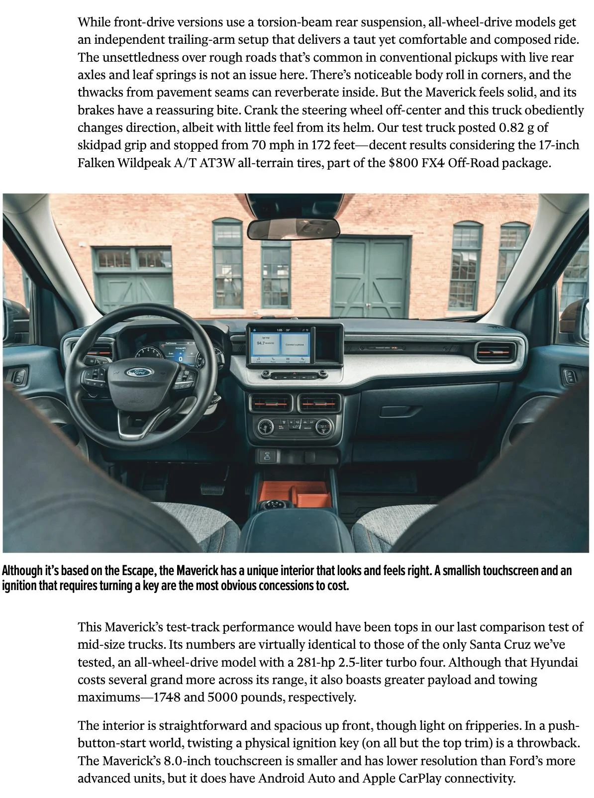 Ford Maverick Just Enough Truck - Car and Driver Maverick review Screen Shot 2021-12-25 at 9.38.29 AM