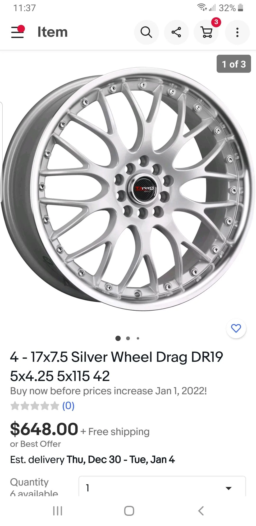 Ford Maverick 2022 Maverick Fitted With Aftermarket Wheels - 17" Motegi MR144 in Silver Screenshot_20211226-113743_eBay